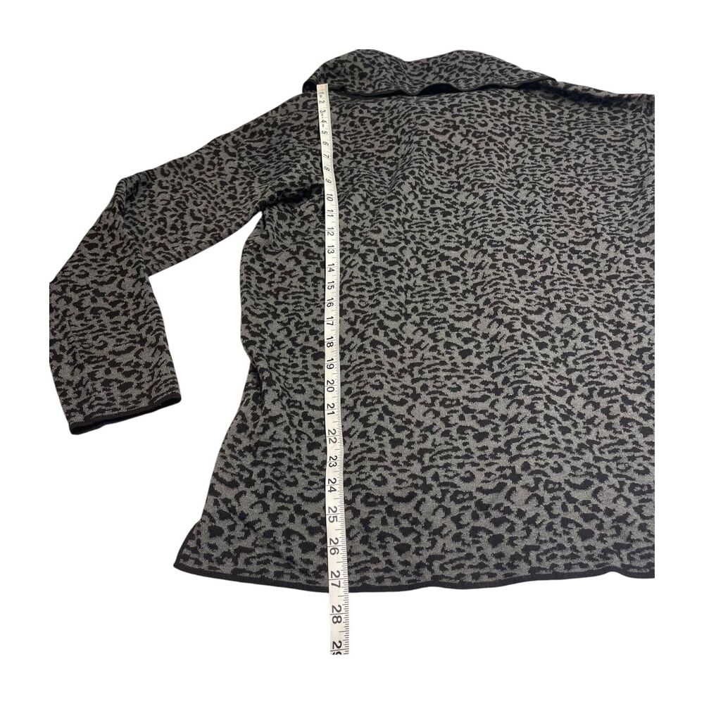 Calvin Klein Sweater Women's Medium Gray Leopard Print Cowl Neck Long Sleeve - Picture 5 of 7